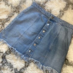 Denim Jean fringe skirt